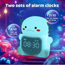 Axolotl Alarm Clock with Night Light for Kids, Rechargeable Silicone Lamp Time to Wake Clock Cute Animal Tabletop Lamp, Perfect Sleep Companion for Boys Girls, Blue by TinyTreasures Baby Boutique