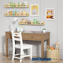 Floating Nursery Book Shelves for Wall, 32 Inch Long Bookshelf for Kids Room, Wooden Large Wall Shelf with Hanging Rod for Baby Toddler Child Bedroom (3-Pack, Natural Wood) by TinyTreasures Baby Boutique