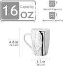 VEWEET Coffee Mugs Set of 6, 16 OZ Large Coffee Cups Set, White Mug Sets Ceramic Mugs Set with Big Handle, Microwave Dishwasher Safe, Series Fiona by CozyNest Decor