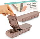 6 Section-1oz, Taupe Brown Breastmilk Freezer Storage Trays, Food Grade Silicone Tray container Leak Resistant with Lids Baby, Toddler Food Fruit Vegetable Purees Storage Container | BPA Free by TinyTreasures Baby Boutique