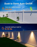 12 Pack Decorative Solar Powered Fence Lights Outdoor Waterproof with Warm White LED Spot Lens, for Outside Deck, Patio, Yard, Rail, Garage, Designed for Wall Lighting, Easy Install ( White Shell ) by GreenHaven Gardens
