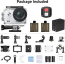 AKASO EK7000 4K30FPS 20MP WiFi Action Camera with EIS Ultra HD 131FT Waterproof Underwater Camera Remote Control 4X Zoom Support External Microphone by TinyTreasures Baby Boutique