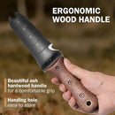 Hori Hori Garden Knife, Garden Tools with Sheath for Weeding,Planting,Digging, 7" Stainless Steel Blade with Cutting Edge, Full-Tang Wood Handle with Hanging Hole by GreenHaven Gardens