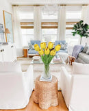 Artificial Tulips Flowers – 24" Long Stem Faux Tulips, 7PCS Real Touch Fake Yellow Tulip for Vase, Farmhouse, Kitchen, Spring & Wedding Home Decor by CozyNest Decor