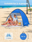 Glymnis Pop Up Beach Tent Beach Shade Tent for 1-4 Persons Sun Shelter UPF 50+ Enclose Zipper Door Portable Easy Up Beach Tent by TinyTreasures Baby Boutique