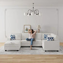 L Lengend Vansen Modular Sectional Sofa U Shaped Couch with Ottoman Modern Reversible Corner Sectional Couch for Living Room (Cream, U Shaped Sofa-3) by CozyNest Decor