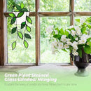 Stained Glass Window Hanging Green Plant Window Suncatcher Handcrafted Green Faux Plant Window Wall Glass Panel Decor for Plant Lovers,Unique Home Indoor&Outdoor Decor by GreenHaven Gardens