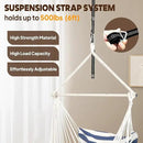 Chihee Hammock Chair Hanging Chair with Foot Rest 2 Cushions Max 500lbs Robust Metal Spreader Bar Collapsible Easy Storage Soft Cotton Swing Chair Strong Strap Iron Carabiner Side Pocket Included by GreenHaven Gardens