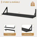Heimlove Floating Shelves for Wall, 24 Inch Long Wood Floating Shelves Set of 3, Wall Mounted Hanging Shelf for Bathroom Bedroom Kitchen, Black by CozyNest Decor