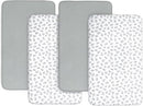 Crib Sheets 4 Pack for Baby Boys & Girls, Neutral Crib Sheet Fitted 52'' x 28'' for Standard Crib & Toddler Mattress, Ultra Soft Material Baby Sheet, Grey Leaf by TinyTreasures Baby Boutique