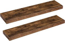 HOOBRO Floating Shelves for Wall, Wall Mounted Shelf Set of 2, 31.5" Hanging Shelf with Invisible Brackets, for Wall in Bathroom, Bedroom, Toilet, Kitchen, Living Room, Office, Rustic Brown BF80BJP201 by CozyNest Decor