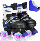 Adjustable 4 Size Kids Roller Skates With Light up Wheels for Girls Ages 5-8-12, Safe and Fun Illuminating Skates for Kids, Toddlers, Boys by TinyTreasures Baby Boutique