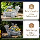 J.CARP Outdoor Solar Garden Turtle Statue with Succulents and 7 LED Lights for Garden, Patio, Lawn, Outdoor Patio and Deck Decorations, Unique Housewarming Gifts by GreenHaven Gardens