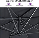 PURPLE LEAF Patio Umbrella with Base 10 Feet Outdoor Cantilever Square Umbrella Aluminum Offset Umbrella with 360-degree Rotation for Garden Deck Pool Patio, Grey by GreenHaven Gardens