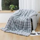UKELER Ultra Soft Throw Blanket Grey Fluffy Blankets & Throws Faux Fur Blanket for Couch, Bed, Sofa Cozy Plush Warm Thick Velvet Blanket for Women, Men 50''x60'' by CozyNest Decor