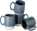 Hasense Ceramic Large Coffee Mugs Set of 4-15 Ounce Porcelain Coffee Cups Set with Handle Perfect for Tea, Cocoa, Latte, Milk and Cappuccino, Modern Tea Cups Set for Man and Woman, Dark Blue by CozyNest Decor