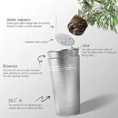 KOL 28'' Tall Galvanized Steel Planter Pot - Flower Pot with Water Level Indicator for Plants - 2-Pack Self Watering Planters - Round Silver Powder Metal Planter Box - Indoor Outdoor Grande Plant by CozyNest Decor