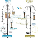 Bird Feeder Station with Suet Cage & Water Bowl Fruit Hook- Adjustable Pole, 6 Hanging Hooks for Wild Birds, Outdoor Garden Bird Feeding Kit by GreenHaven Gardens