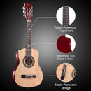 ADM Beginner Acoustic Classical Guitar 30 Inch Nylon Strings Wooden Guitar Bundle Kit for Kid Boy Girl Student Youth Guitarra Online Lessons with Gig Bag, Strap, Tuner, Extra String, Pick,Natural by TinyTreasures Baby Boutique