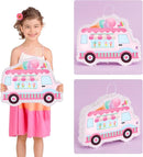 WERNNSAI Ice Cream Piñata -15.7'' x 12.2'' Ice Cream Truck Piñata with Stick and Blindfold Birthday Game for Kids Girls Summer Candy Theme Party Baby Shower School Activities Dessert Party Decorations by TinyTreasures Baby Boutique