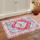 Lahome Boho Round Rug - 5Ft Washable Area Rug, Non-Slip Small Bathroom Rug, Lightweight Bedroom Throw, Oriental Distressed Print Carpet for Entryway, Sofa, Nursery, Kids Room by TinyTreasures Baby Boutique