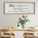 SRSZHIYUE Bless the Food Before Us Wall Sign Decor 40"×15" Christian Bible Verse for Farmhouse Rustic Kitchen Dining Room Framed Wood Scripture Religious Jesus Prayer Wall Art (Wood) by CozyNest Decor