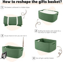OIAHOMY Storage Basket for Shelves, Closet Cube Storage Bins Baskets for Clothes Blanket Towels, Baby Nursery, Toy Baskets Box, Woven Rope Basket, 17.72*12.99*7.87 IN, 2 Packs Olive Green by TinyTreasures Baby Boutique