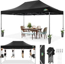COBIZI 10x15 FT Pop up Canopy Tent,Heavy Duty Easy Up Commercial Outdoor Party Canopy Tents for Wedding Parties All Season Wind & Waterproof Gazebo with Carry Bag,Black(Frame Thickened) by GreenHaven Gardens