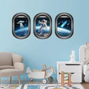 Quanhaigou Glow in The Dark 3D Space Wall Decals, Set of 3 Galaxy Window Stickers for Wall,Planet Themed Room Decor for Kids Boys by CozyNest Decor