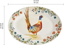 Bico Autumn Birds 16 plus 14 inch Oval Platters Set, Set of 2, Microwave and Dishwasher Safe, for Serving Fish, Chicken, Turkey by CozyNest Decor