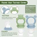 WAJIAYON Baby Breastmilk Popsicle Molds & Babies Fruit Feeder (4 Pack), Infant Food Freezer Tray Storage Containers, Silicone Teething Pacifier Feeder and Teether for Babies,Baby Feeders（Green） by TinyTreasures Baby Boutique