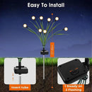 luckystyle Solar Garden Lights 4 Pack,2 Lighting Modes Fairy Lights with Artificial Green Leaves & Branches,32 LED Big Bulb Solar Lights Outdoor Waterproof Firefly Light for Yard Pathway Patio Decor by CozyNest Decor