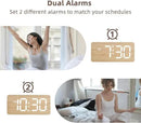 uscce Wooden Digital Alarm Clocks for Bedrooms: Dimmable Dual Alarm Clock with Large Numbers for Bedside Desk - Loud Alarm for Heavy Sleepers with Volume Control - Wood Decor & Gifts by CozyNest Decor