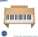 ZIPPY Kids Piano Keyboard, 37 Keys Digital Piano for Kids, Music Educational Instrument Toy, Wood Piano for 3+ Girls and Boys (Oak Basic) by TinyTreasures Baby Boutique