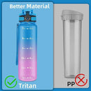 OLDLEY 32 oz Water Bottle, Motivational Water Bottle with Time Marker, Sports Water Bottle With Strap, Leakproof & BPA Free Large Water Bottles for School, Gym, Travel, Outdoor, Tritan,Blue&Purple by CozyNest Decor