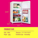 Retro Mini Fridge 3.5 Cu.ft Small Refrigerator with Top Freezer Compact Fridge Apartment Size Refrigerator Dual Door with Handles for Home Office Dorm by CozyNest Decor