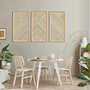 IARTTOP 3 Pieces Wood Boho Wall Art Framed Mid century Modern Wooden Wall Decor Large Minimalist Geometric Line Decor for Living Room Bedroom Office-16 x32 by CozyNest Decor