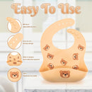 Silicone Baby Feeding Set 7 Pcs, Baby Led Weaning Supplies, Baby Feeding Supplies Set BPA Free, Baby Essentials for Newborn Gift Bear by TinyTreasures Baby Boutique