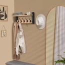 Sorbus Coat Hooks Wall Mount with Shelf – 16 Inch Coat Rack Wall Mount with 5 Heavy Duty Hooks – Floating Wall Shelf with Hooks for Entryway, Bathroom, Bedroom, Kitchen, or Mudroom (Maple Wood) by CozyNest Decor