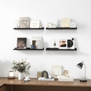 Picture Ledge Shelf, Wood Floating Shelves Set of 4, 24 inch Picture Ledge Shelves, Photo Ledge Nursery Book Shelves Wall Mounted for Living Room Kids' Room Bedroom, Color Black by TinyTreasures Baby Boutique