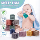 Montessori Toys for Babies 6-12 Months, Soft Baby Blocks Toys Set, 3 in 1 Infant Stacking Building Blocks, Teething Toys Sensory Balls Educational Learning Toys for Toddlers 3-6-9-11 Months Boys Girls by TinyTreasures Baby Boutique