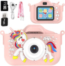 Kids Camera Toys,48MP Dual Lens with 64G SD Card and Cartoon Soft Cover for 3-8 Year Old Girls Boys (PinkDJS) by TinyTreasures Baby Boutique