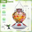 BOLITE Hummingbird Feeder, Hand Blown Glass Hummingbird Feeders for Outdoors Hanging, with Ant Moat and 5 Feeding Ports, 22 Ounces, Peony Flower Shape, Purple, Gifts for Women Men, Gifts for Mom Dad by GreenHaven Gardens