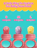 Breastmilk Popsicle Molds & Baby Fruit Food Feeder Pacifier, Silicone Baby Food Storage Containers, Baby Popsicle Molds Teething for Toddler Teething & Infant Self Feeding (Pink) by TinyTreasures Baby Boutique