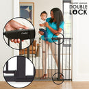 Cumbor 36" Extra Tall Baby Gate for Dogs and Kids with Wide 2-Way Door, 29.7"- 46" Width, and Auto Close Personal Safety for Babies and Pets, Fits Doorways, Stairs, and Entryways, Black by TinyTreasures Baby Boutique