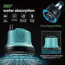 VIVOSUN 850GPH 60W Submersible Pump for Fish Tank, Pond, Aquarium, Hydroponic Systems with 5ft Power Cord and 4 Nozzles Blue by GreenHaven Gardens