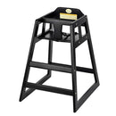 Alpine Wooden High Chairs for Babies and Toddlers with Safety Strap, Commercial Grade Restaurant High Chair, Durable Wood Space Saver Baby Feeding Chair, Ideal for Dining Spaces (2 Pack, Black) by TinyTreasures Baby Boutique