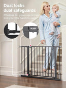 29.5-40.5" Baby Gate for Stairs, Dog Gate for Doorways, Walk Thru Auto Close Metal Baby Safety Gate for The House, Stairs and Doorways, Child Gate Pressure Mounted, Pet Gate for Dog Indoor - Black by TinyTreasures Baby Boutique