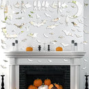 Easma Halloween Bats Wall Stickers 3D Scary Bats Decor for Door Decals Haunted House Party Decorations Silver Removable Halloween Wall Decal Peel and Stick for Kids Baby Bedroom Bathroom Playroom
