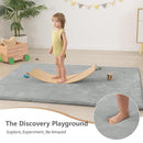 Baby Play Mat for Floor,Extra Large 59"×71" Tummy Time Mat,Thicker Memory Foam Mat for Toddler,Infant,Kid,Water Repellent Ultra Soft Coral Velvet,Non-Slip Backing Safe for Crawling(Light Grey) by TinyTreasures Baby Boutique